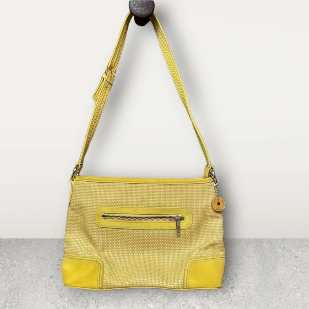 THE SAK Yellow Crochet Shoulder‎ Hobo Handbag  Small Purse  11 X 8 X 8.5